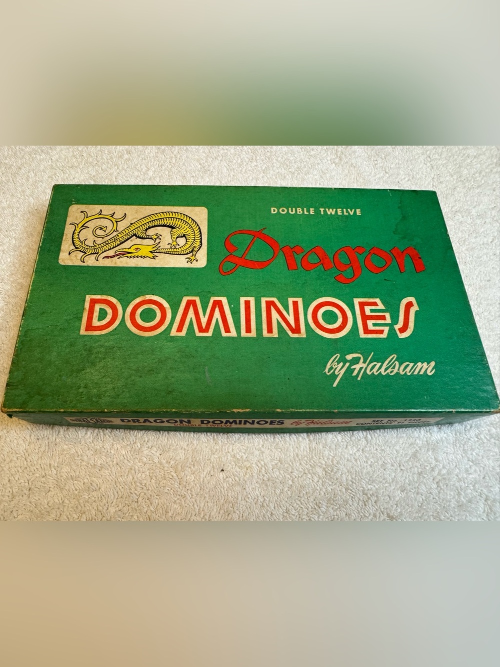 VTG Halsam Dragon Dominoes Double 12 Set 1220 MCM Game